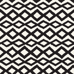 Vector seamless hand-painted ink pattern. Abstract decorative background. Stylish monochrome hand-drawn texture.