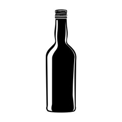 "Stylish Bottle Silhouette Icon: A Contemporary and Elegant Graphic, Ideal for Diverse Design Needs and Sophisticated Branding."