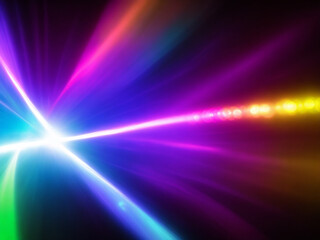 Fototapeta premium Colorful Lens flare light pattern black background light flare effect 