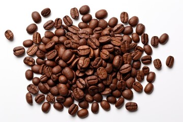 Fototapeta premium Roasted coffee beans isolated on a white background
