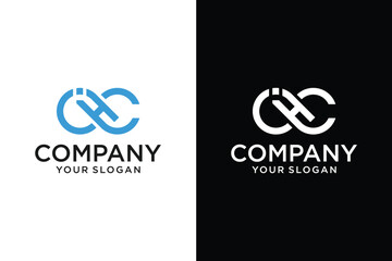 Letter H corporate style infinity shape blue logo design