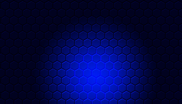 abstract technology background with hexagons floor. dark blue background and copy space © sutthichai