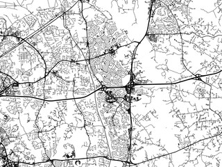 Obraz premium Vector road map of the city of Bowie Maryland in the United States of America with black roads on a white background.