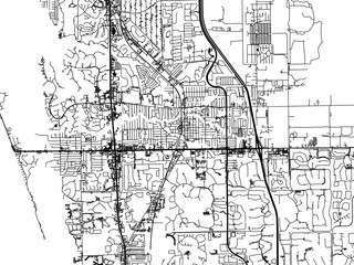 Vector road map of the city of  Bonita Springs  Florida in the United States of America with black roads on a white background.