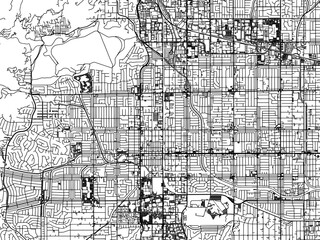 Vector road map of the city of  Canoga Park  California in the United States of America with black roads on a white background.