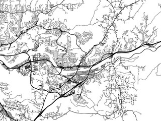 Vector road map of the city of  Canyon Country  California in the United States of America with black roads on a white background.
