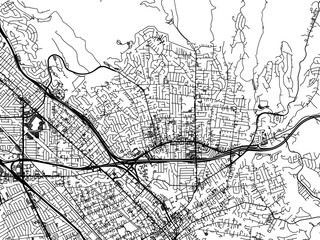 Vector road map of the city of  Castro Valley  California in the United States of America with black roads on a white background.