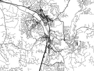 Vector road map of the city of  Castle Rock  Colorado in the United States of America with black roads on a white background.