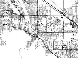 Vector road map of the city of  Cathedral City  California in the United States of America with black roads on a white background.