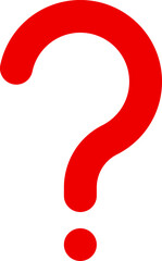 Simple red question mark icon, vector file with changeable line width, stroke path and circle