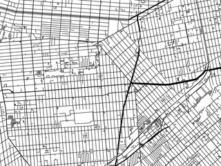 Vector road map of the city of  East Flatbush  New York in the United States of America with black roads on a white background.