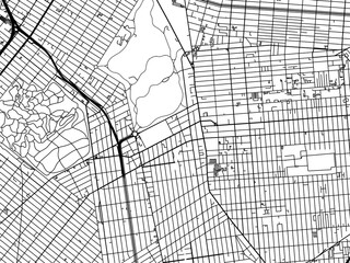 Obraz premium Vector road map of the city of Flatbush New York in the United States of America with black roads on a white background.