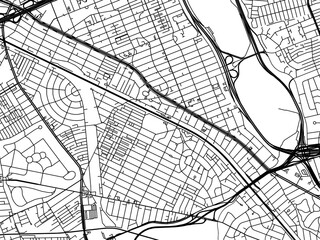 Vector road map of the city of  Forest Hills  New York in the United States of America with black roads on a white background.
