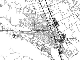 Vector road map of the city of  Gilroy  California in the United States of America with black roads on a white background.