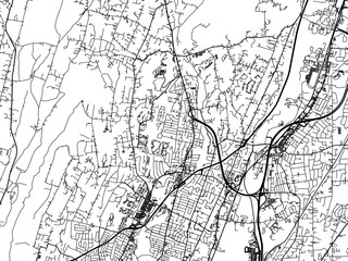 Vector road map of the city of  Hamden  Connecticut in the United States of America with black roads on a white background.