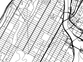 Vector road map of the city of  Harlem  New York in the United States of America with black roads on a white background.