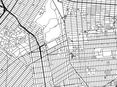 Vector road map of the city of  Flatbush  New York in the United States of America with black roads on a white background.