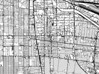 Vector road map of the city of  Huntington Park  California in the United States of America with black roads on a white background.