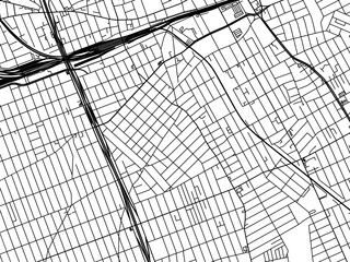 Vector road map of the city of  Jamaica  New York in the United States of America with black roads on a white background.
