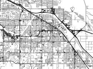 Vector road map of the city of  Indio  California in the United States of America with black roads on a white background.
