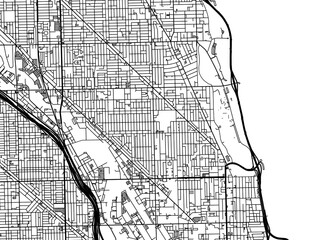 Vector road map of the city of  Lincoln Park  Illinois in the United States of America with black roads on a white background.