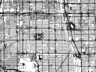 Vector road map of the city of  Lakewood  California in the United States of America with black roads on a white background.