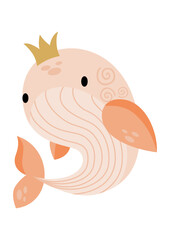Adorable whale princess with crown
