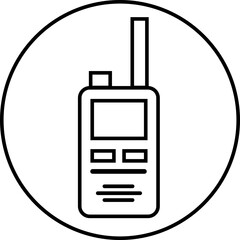 Walkie talkie icon sign vector, logo illustration for web and mobile app on transparent background. Black line element from outdoor activity concept editable stock. Portable radio transmitter symbol.