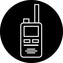 Walkie talkie icon sign vector, logo illustration for web and mobile app on transparent background. Black line element from outdoor activity concept editable stock. Portable radio transmitter symbol.