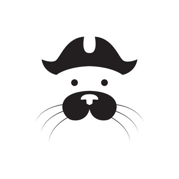 beaver pirate icon logo design vector