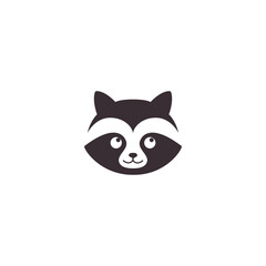 cute raccoon icon logo design vector