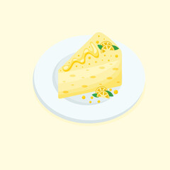 lemon cheesecake vector illustration
delicious cake