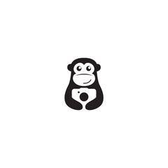 monkey cute icon logo design vector