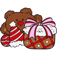 The illustration of a teddy bear