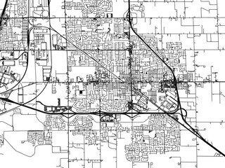 Vector road map of the city of  Manteca  California in the United States of America with black roads on a white background.