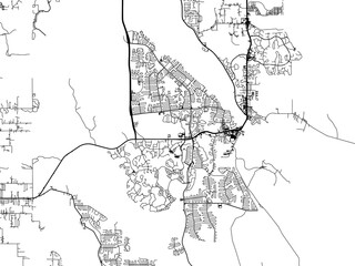 Vector road map of the city of  Poinciana  Florida in the United States of America with black roads on a white background.
