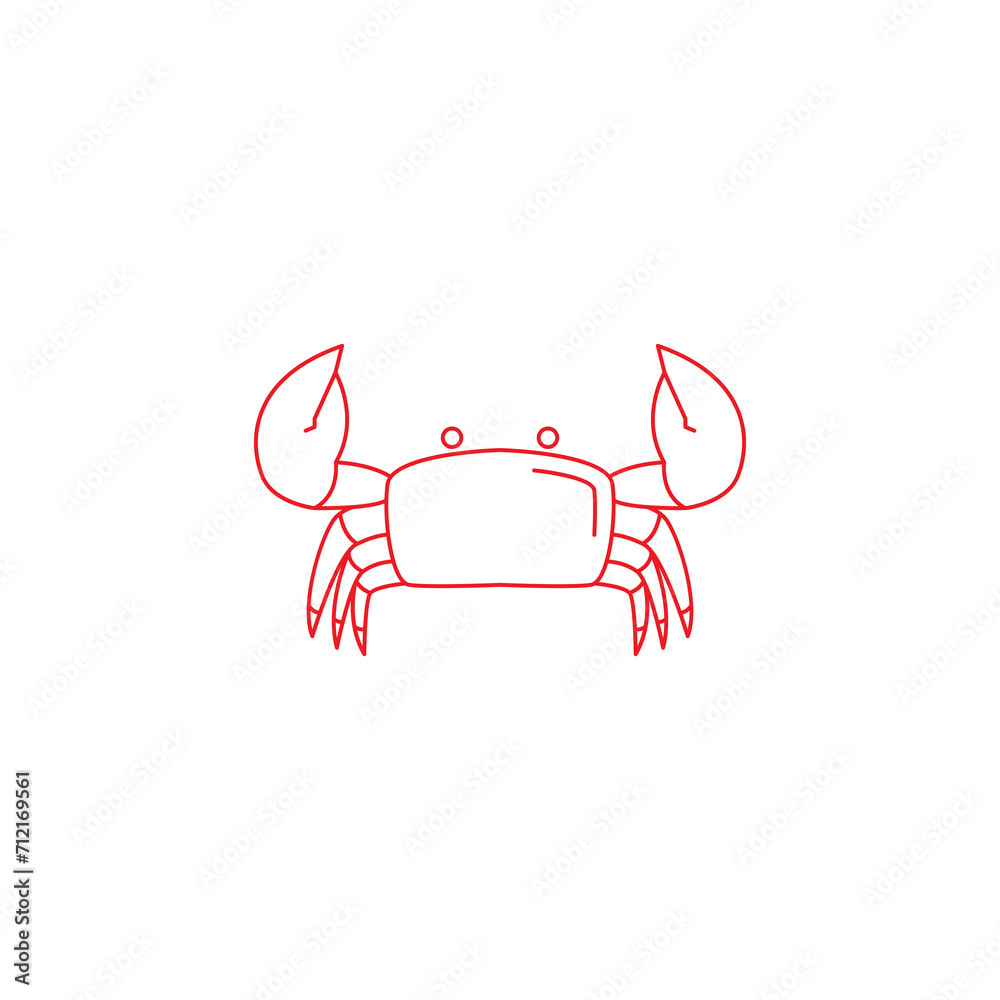 Poster crabs seafood icon logo design vector