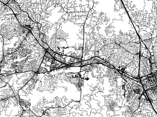 Obraz premium Vector road map of the city of San Marcos California in the United States of America with black roads on a white background.