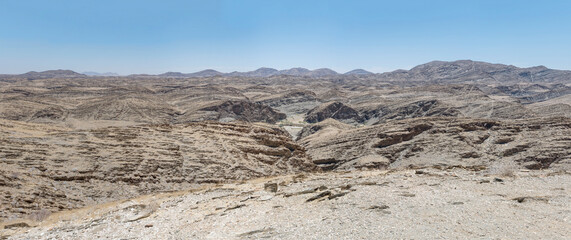 layers of basalt rocks in Naukluft desert, Namibia