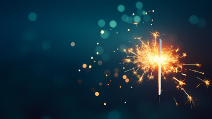 Obraz premium Beautiful fireworks background at night for holiday decoration