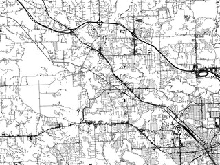 Vector road map of the city of  Waterford  Michigan in the United States of America with black roads on a white background.