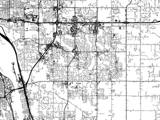 Vector road map of the city of  Woodbury  Minnesota in the United States of America with black roads on a white background.