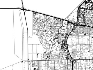 Vector road map of the city of  Weston  Florida in the United States of America with black roads on a white background.