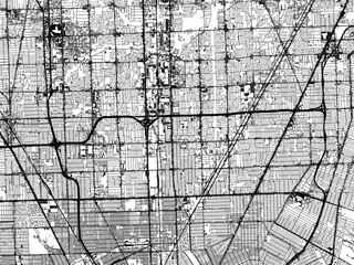 Obraz premium Vector road map of the city of Warren Michigan in the United States of America with black roads on a white background.