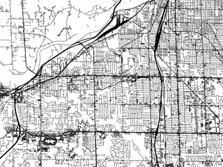 Vector road map of the city of  Wyoming  Michigan in the United States of America with black roads on a white background.