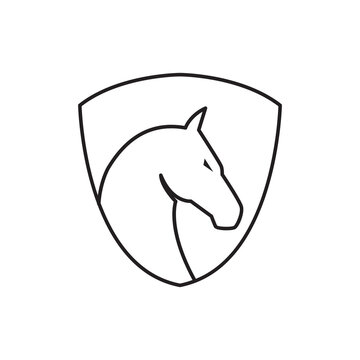 horse icon logo design vector