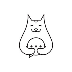 cute cat pets mascot cartoon icon logo design vector