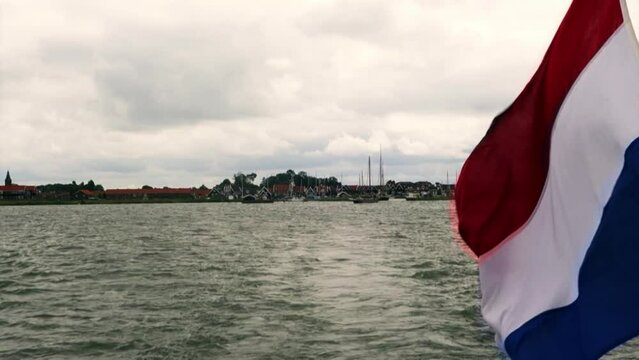 Volendam, The Netherlands - June 18, 2016: Volendam, small village at Markermeer in Netherlands In former times Volendam was a fishing village but today they make their money with tourism.