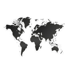 Obraz premium Vector world map, gray silhouette isolated on png background, illustration template.