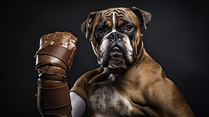 Boxer with hand bandage - obrazy, fototapety, plakaty